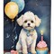 Edge Collections - 28" X 40" - Multicolor - Bichon Frise Happy Birthday Large - 1 Piece